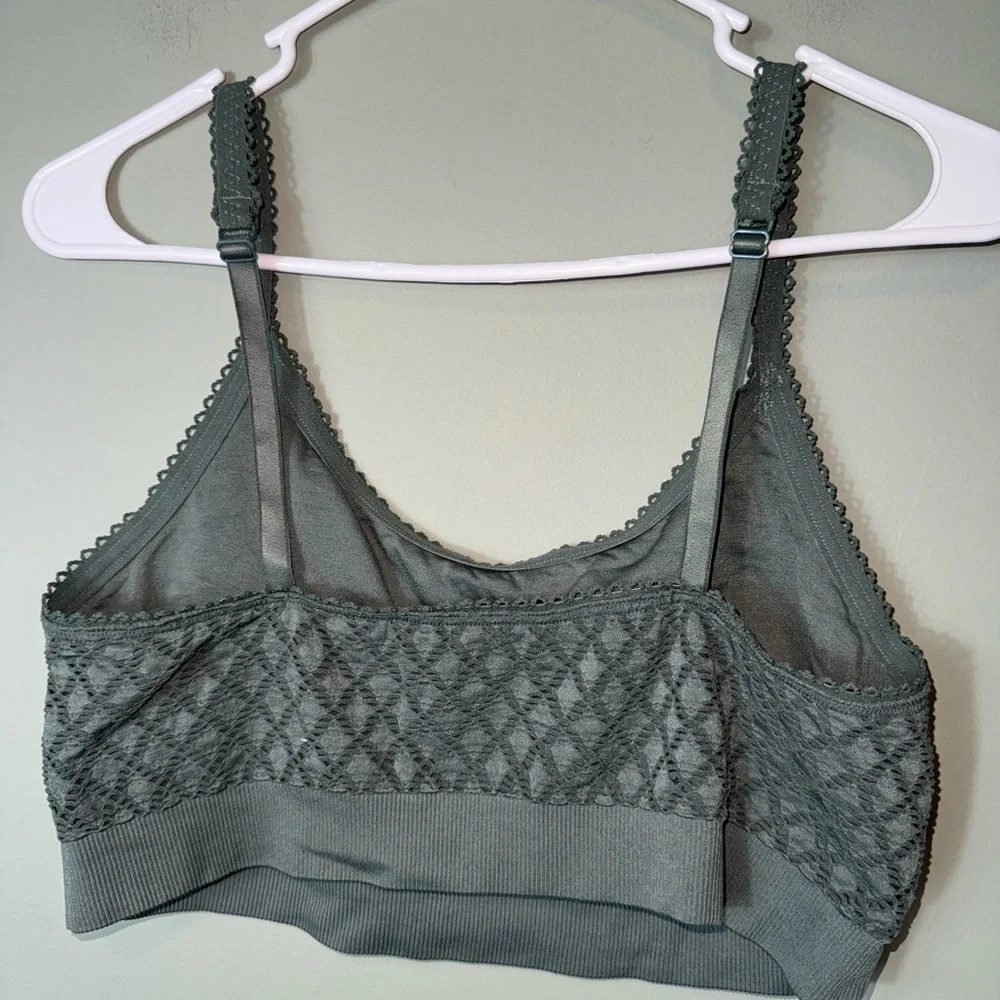 Aerie Women’s‎ Green Diamond Pattern Bralette Size XXL Adjustable Straps